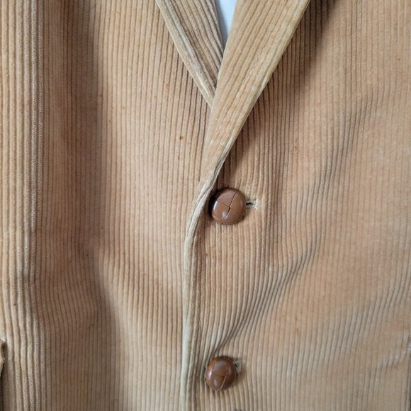 Vintage Charles Klein Blazer Tan Corduroy Men's Jacket (Measurements in Details) - Picture 4 of 12